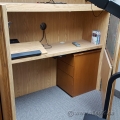 Enclosed Hide Away Desk with Overhead Storage